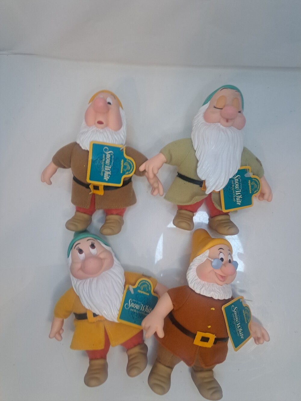 (4) Disney Snow White & The Seven Dwarfs 7 Inch New W Tags Vintage Applause-Rare